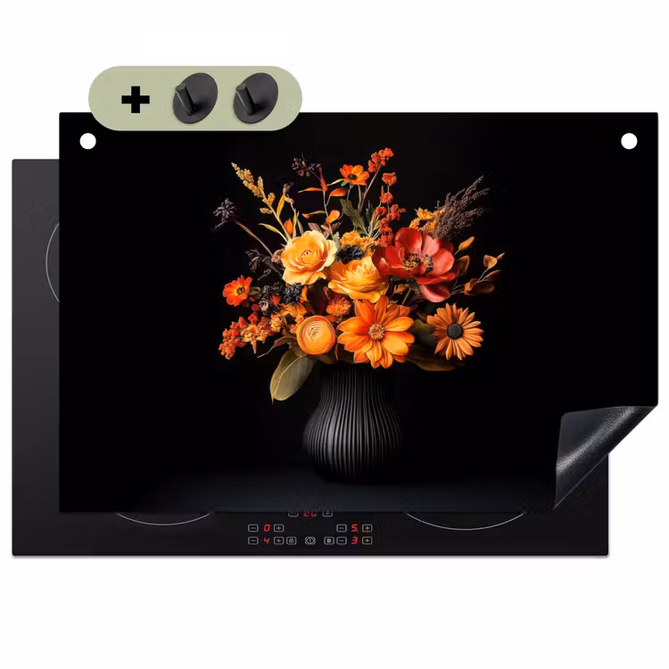 Herfst - Boeket - Oranje Inductie beschemer met haakjes klein -3d