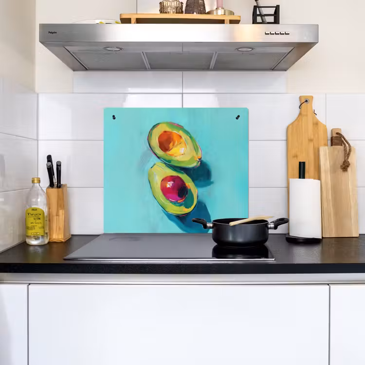 Avocado - Groen - Pit - Schaduw Inductie beschemer met haakjes middel -sfeer2