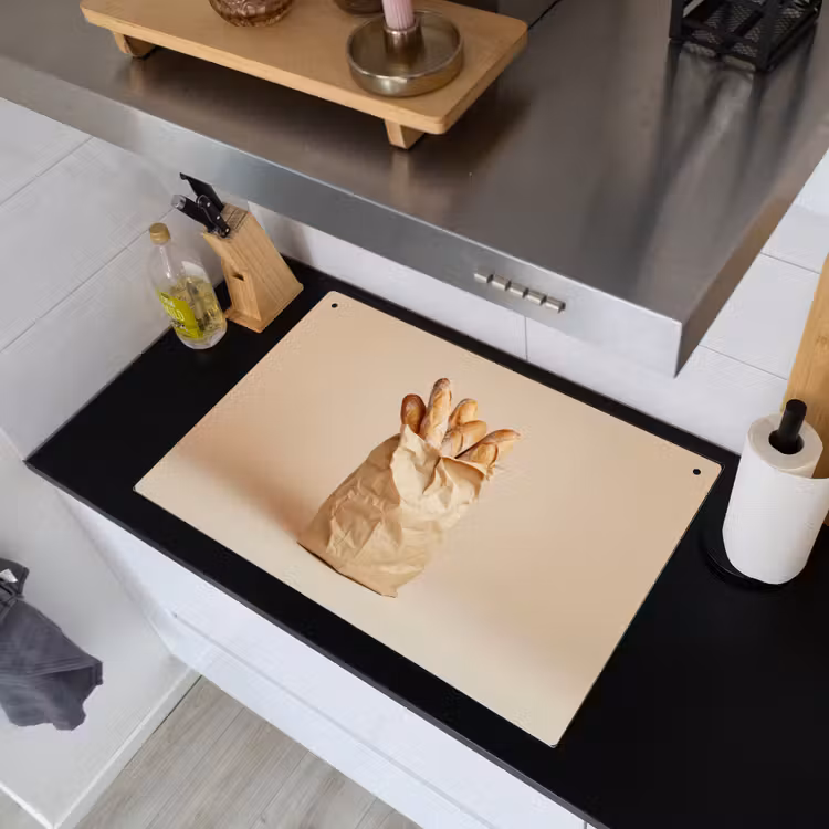 Baguette - Brood - Stokbrood - Beige Inductie beschemer met haakjes klein -sfeer1