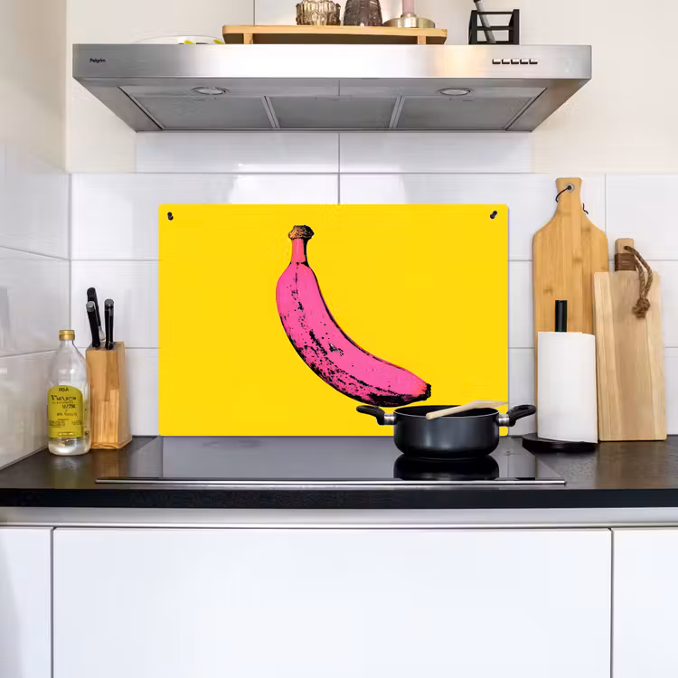 Banaan - Grafisch - Geel Inductie beschemer met haakjes klein -sfeer2