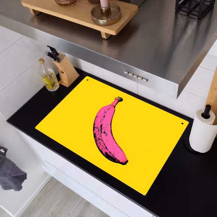 Banaan - Grafisch - Geel Inductie beschemer met haakjes klein -sfeer1
