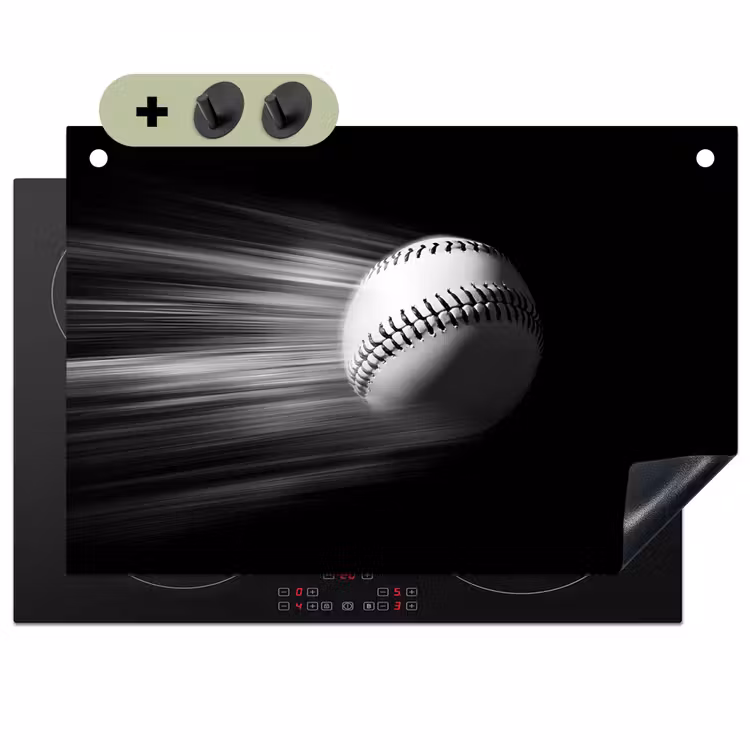 Honkbal - Wit - Vliegt Inductie beschemer met haakjes klein -3d