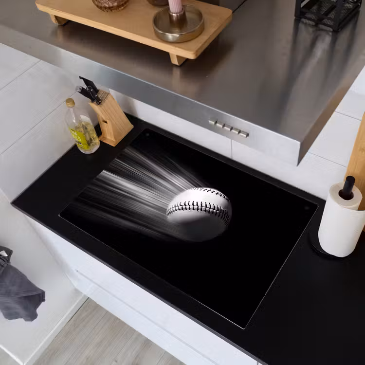 Honkbal - Wit - Vliegt Inductie beschemer met haakjes klein -sfeer1