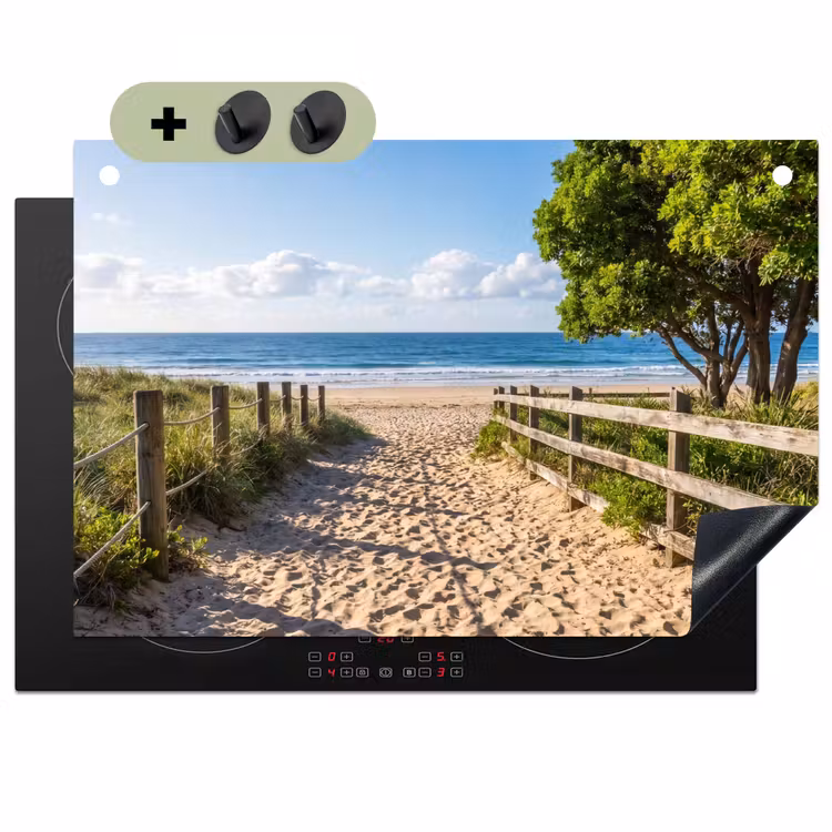 Strand - Zandpad - Oceaan - Natuur Inductie beschemer met haakjes klein -3d