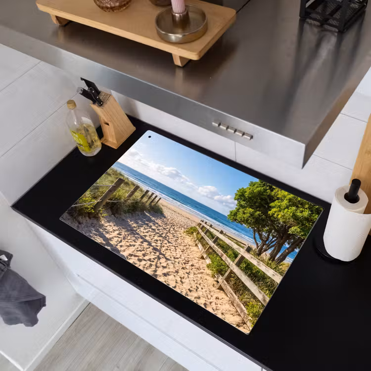 Strand - Zandpad - Oceaan - Natuur Inductie beschemer met haakjes klein -sfeer1