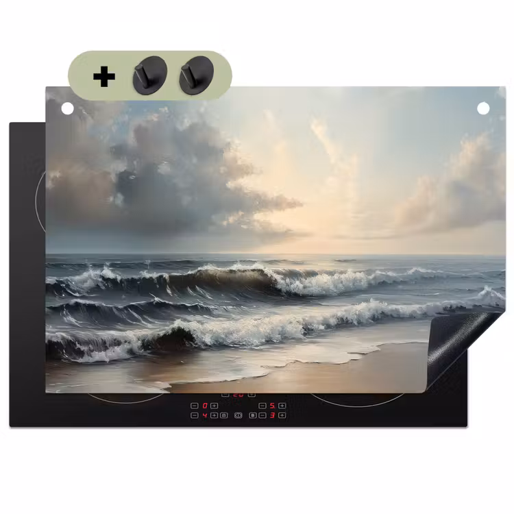 Strand - Zee - Zonsondergang Inductie beschemer met haakjes klein -3d