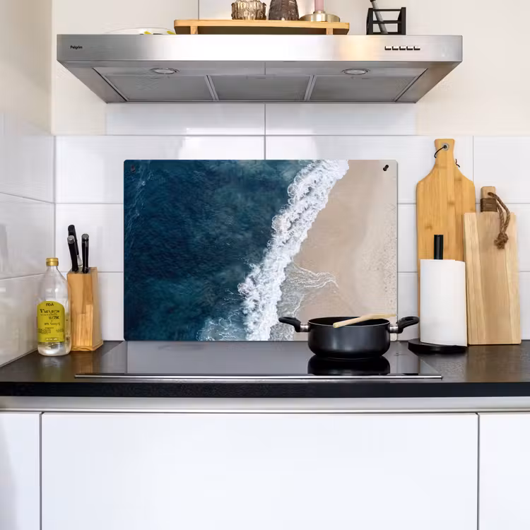 Strand - Zee - Golven Inductie beschemer met haakjes klein -sfeer2