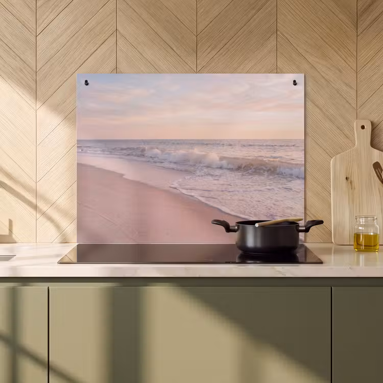 Strand - Zee - Golven - Natuur - Zonsondergang Inductie beschemer met haakjes klein -sfeer2