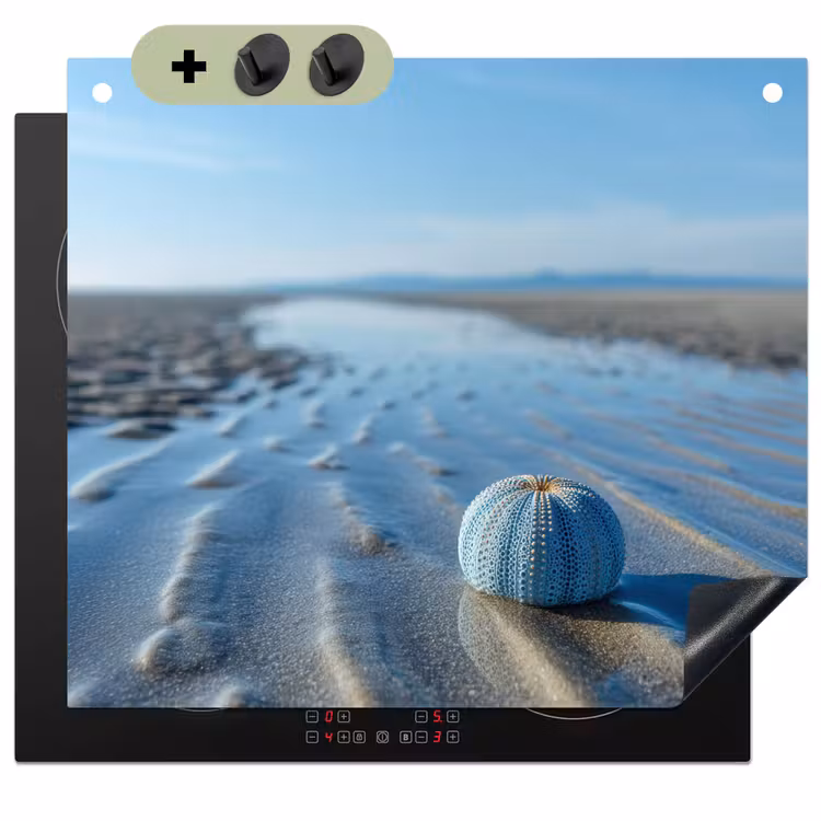 Strand - Schild - Water - Blauw Inductie beschemer met haakjes middel -3d