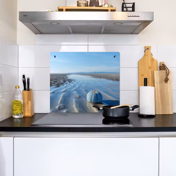 Strand - Schild - Water - Blauw Inductie beschemer met haakjes middel -sfeer2