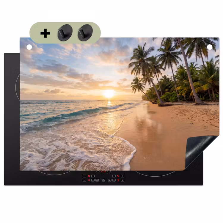 Strand - Zonsondergang - Tropisch - Natuur - Goud Inductie beschemer met haakjes klein -3d