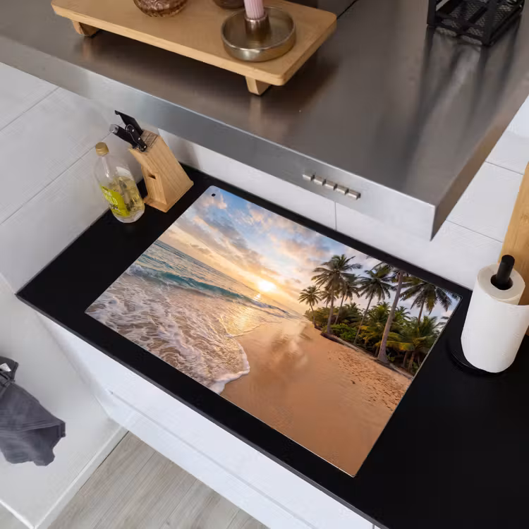 Strand - Zonsondergang - Tropisch - Natuur - Goud Inductie beschemer met haakjes klein -sfeer1