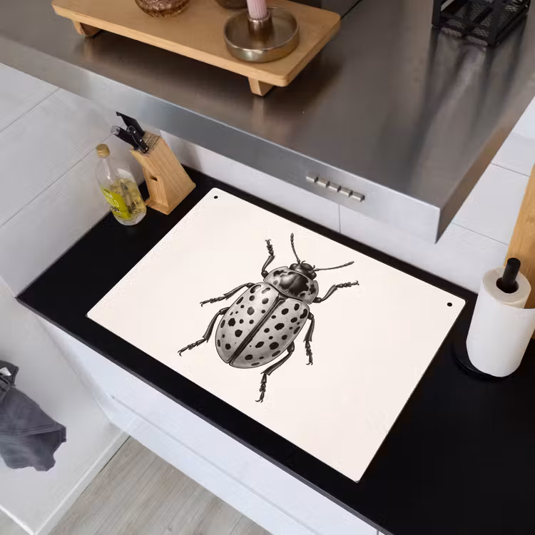 Kever - Insect - Vintage Inductie beschemer met haakjes klein -sfeer1