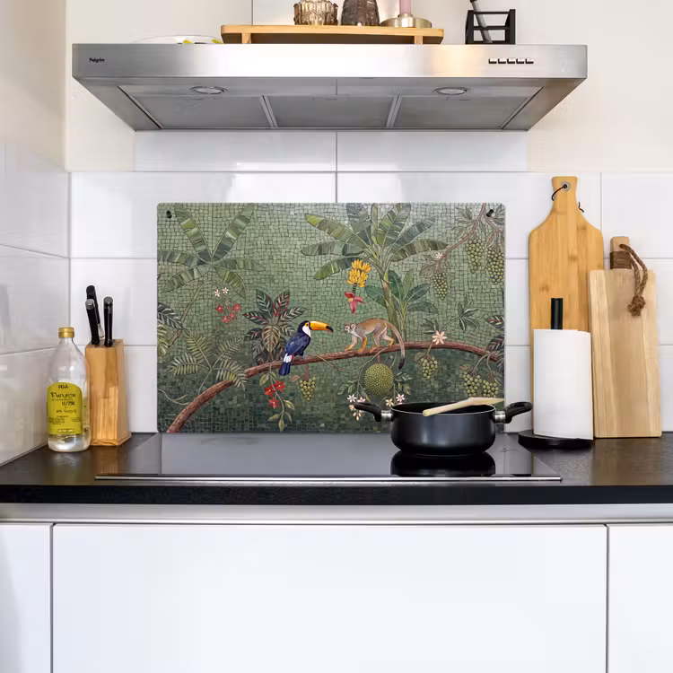 Vogel - Dier - Jungle - Mozaïek - Natuur Inductie beschemer met haakjes klein -sfeer2