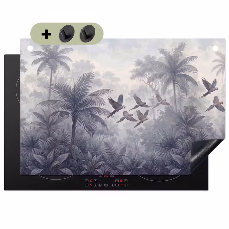 Vogel - Vliegend - Jungle - Vintage - Dieren Inductie beschemer met haakjes klein -3d