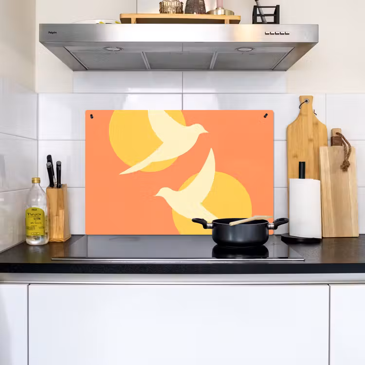 Vogels - Cirkels - Geel Inductie beschemer met haakjes klein -sfeer2