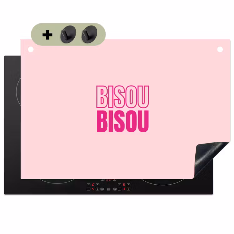 Bisou - Roze - Minimalistisch Inductie beschemer met haakjes klein -3d