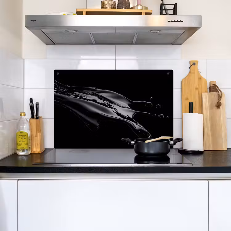 Zwart - Splash - Water Inductie beschemer met haakjes klein -sfeer2