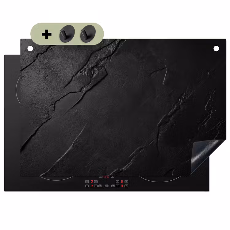 Zwart - Steen - Beton Inductie beschemer met haakjes klein -3d