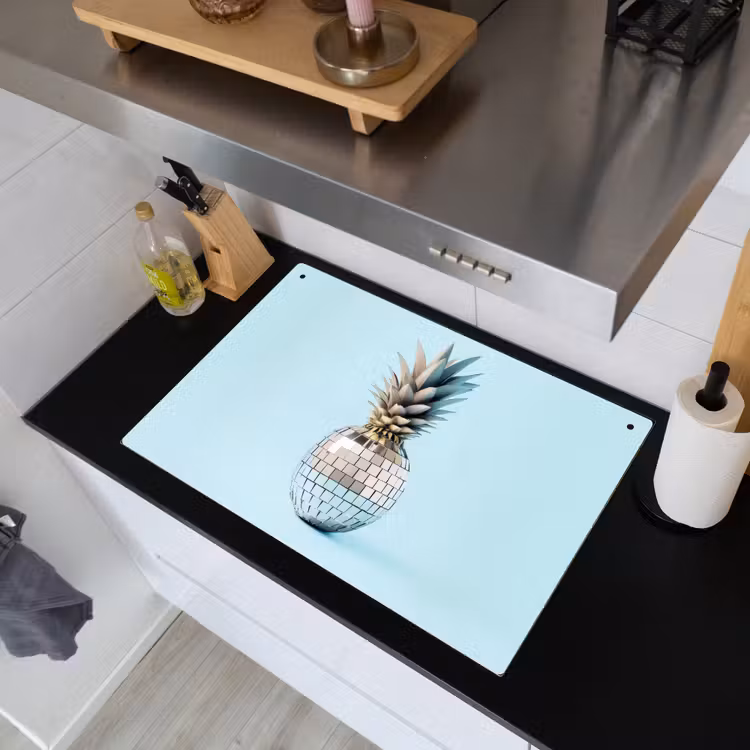 Blauw - Ananas - Disco - Discobal Inductie beschemer met haakjes klein -sfeer1