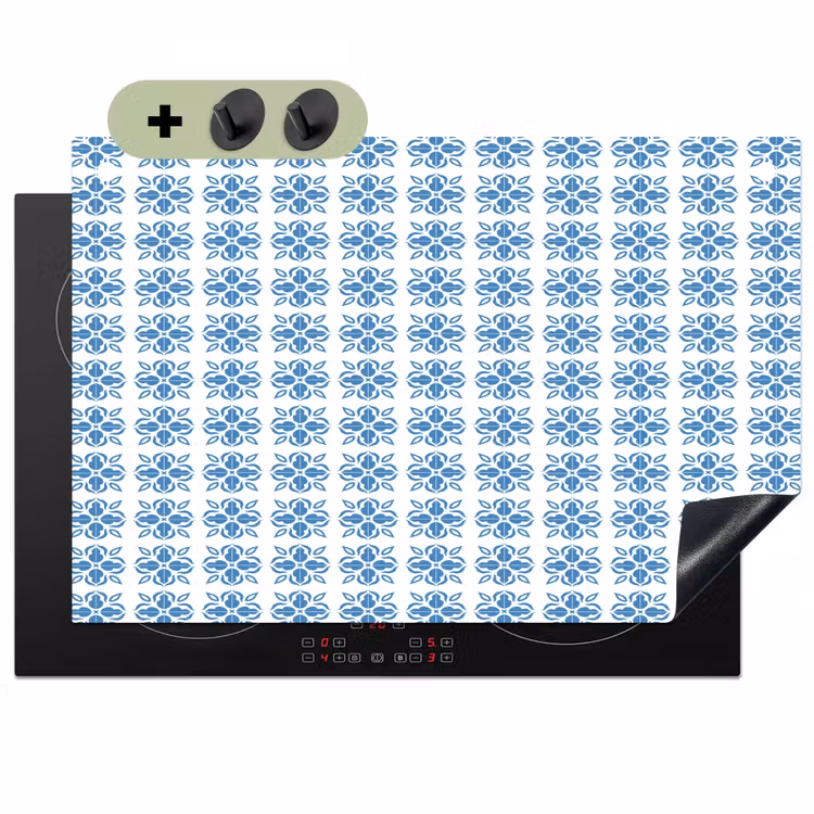 Zee - Sfeer - Blauw - Wit Inductie beschemer met haakjes klein 777 -3d