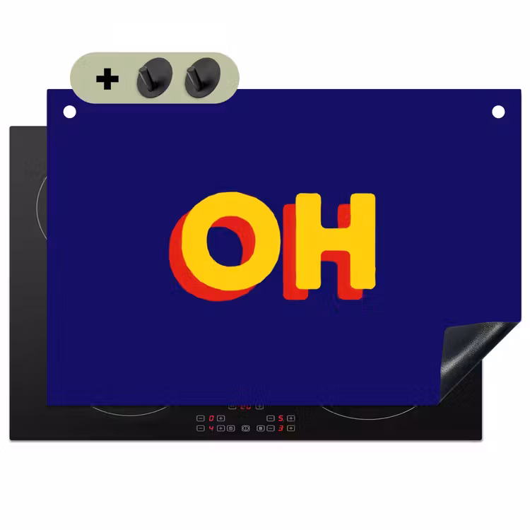 Blauw - Geel - OH - Schaduw Inductie beschemer met haakjes klein -3d