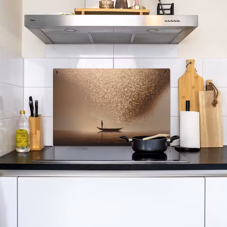 Bootje - Blaadjes - Goud - Water Inductie beschemer met haakjes klein -sfeer2