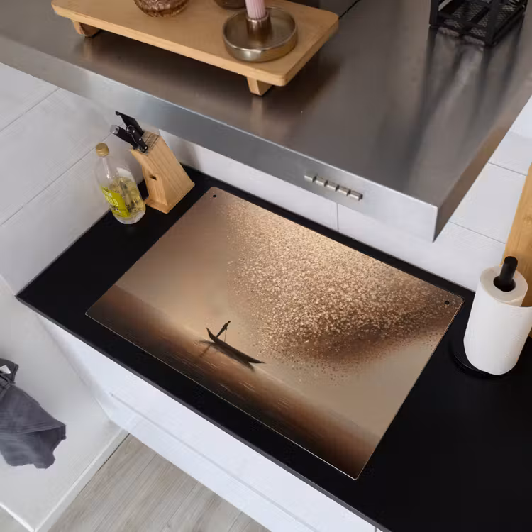 Bootje - Blaadjes - Goud - Water Inductie beschemer met haakjes klein -sfeer1