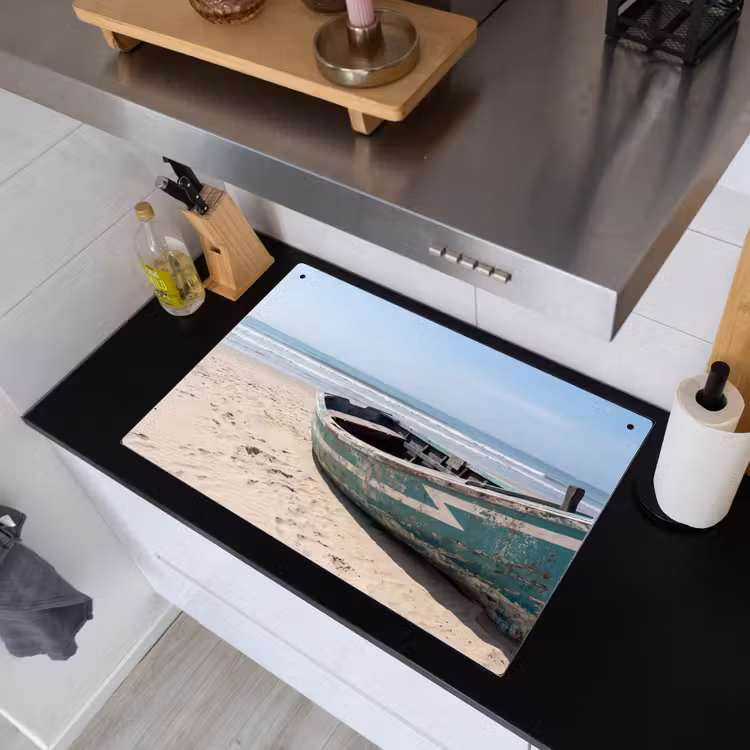 Boot - Zandstrand - Zee Inductie beschemer met haakjes klein -sfeer1