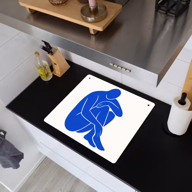 Lichaam - Abstract - Blauw Inductie beschemer met haakjes middel -sfeer1