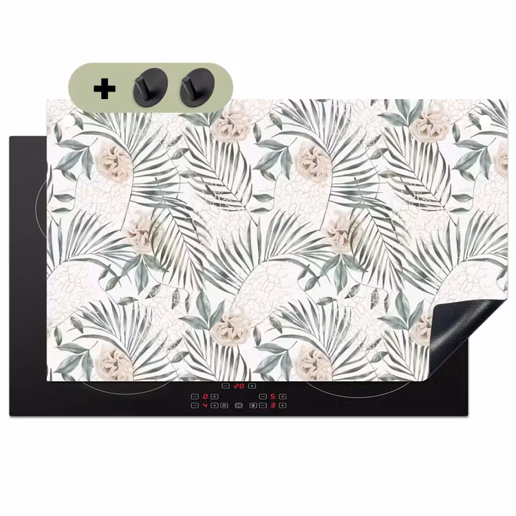 Bohemian - Bladeren - Bloemen - Tropisch Inductie beschemer met haakjes klein -3d