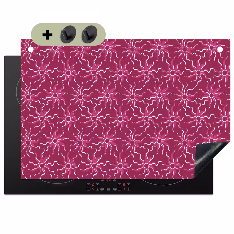 Bohemian - Zon - Magenta Inductie beschemer met haakjes klein 777 -3d