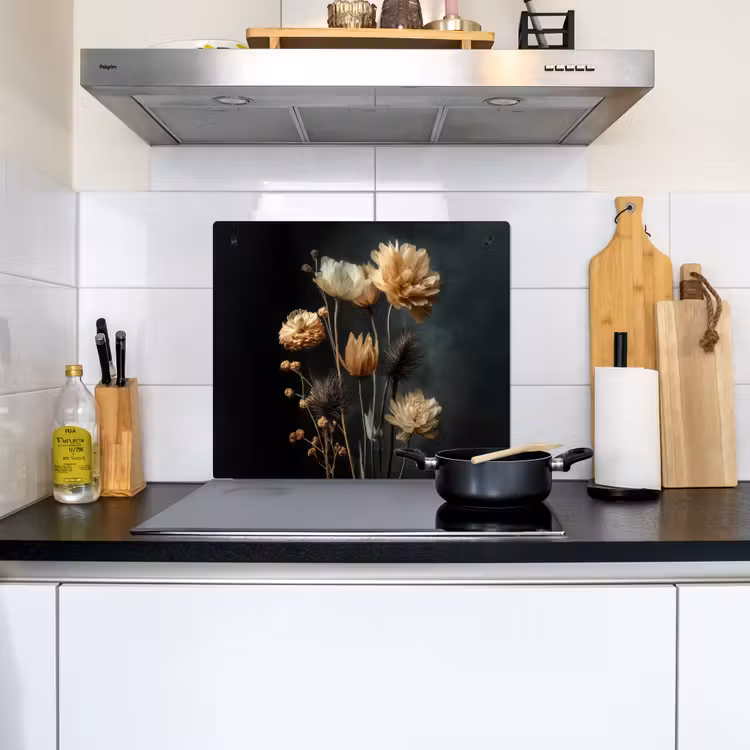 Boeket - Bloemen - Licht - Zwart Inductie beschemer met haakjes middel -sfeer2
