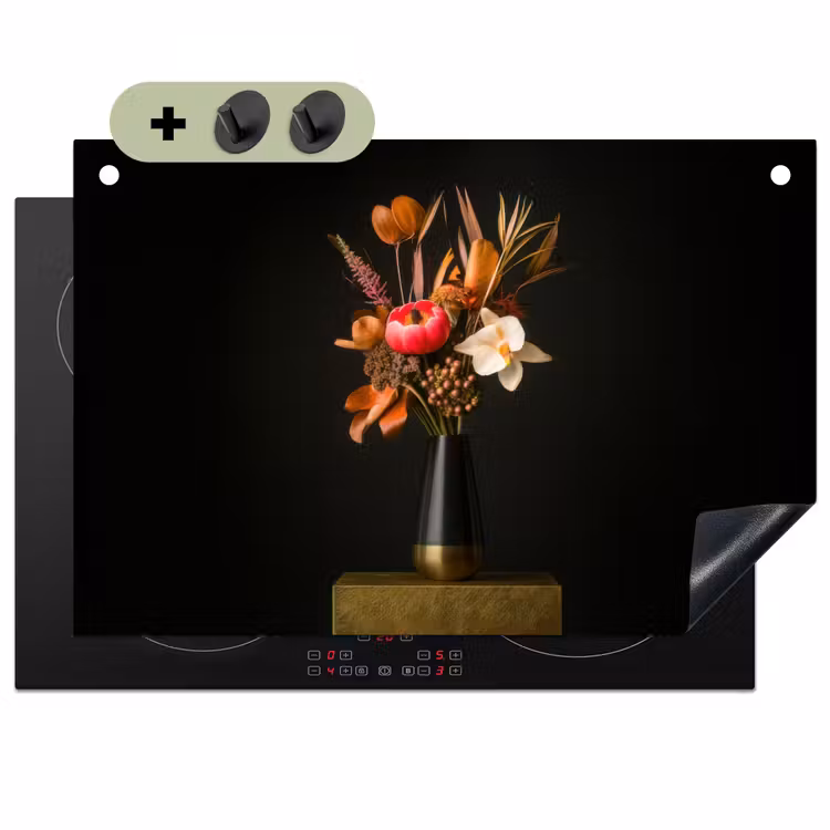 Boeket - Oranje - Gouden - vaas Inductie beschemer met haakjes klein -3d