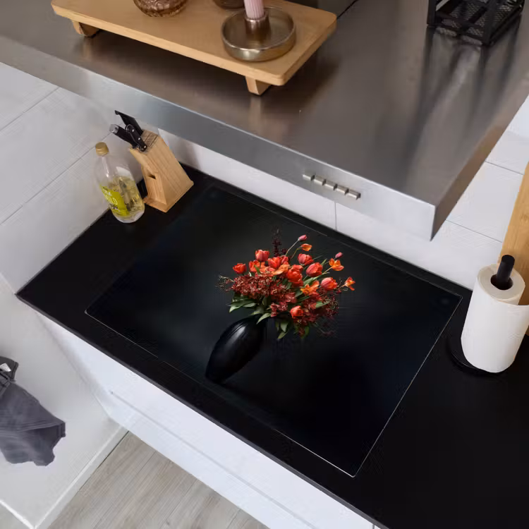 Boeket - Tulpen - Vaas - Rood Inductie beschemer met haakjes klein -sfeer1