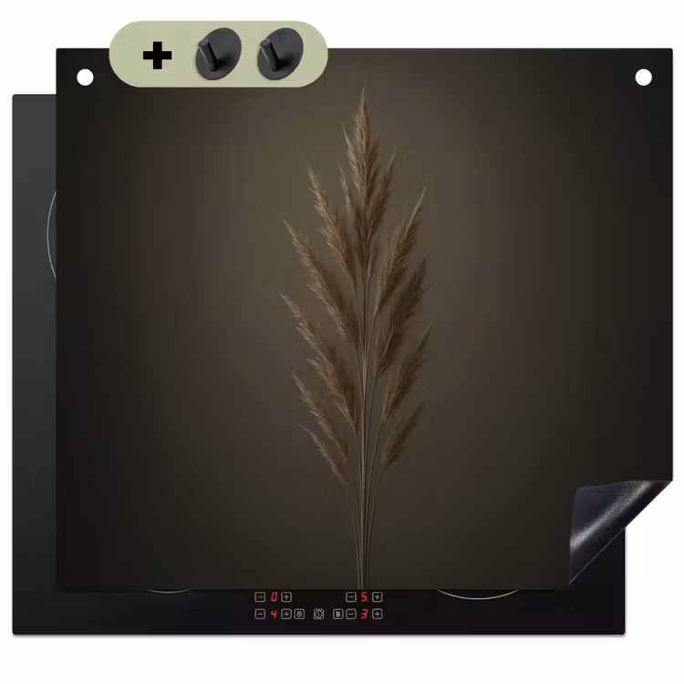 Tak - Pluimgras - Donkerbruin Inductie beschemer met haakjes middel -3d