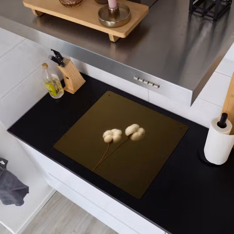 Takken - Katoen - Wit - Bollen Inductie beschemer met haakjes middel -sfeer1