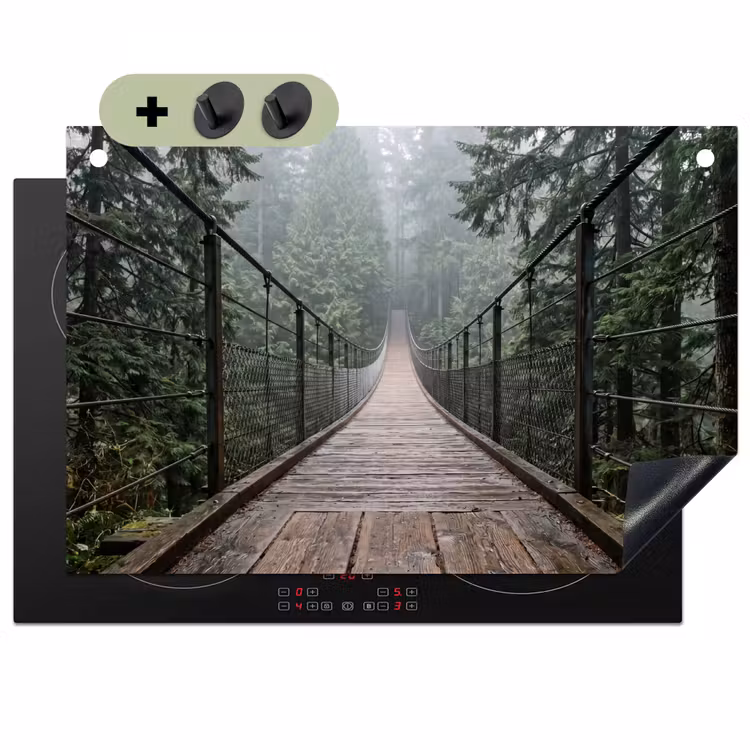 Brug - Bos - Mist - Natuur Inductie beschemer met haakjes klein -3d