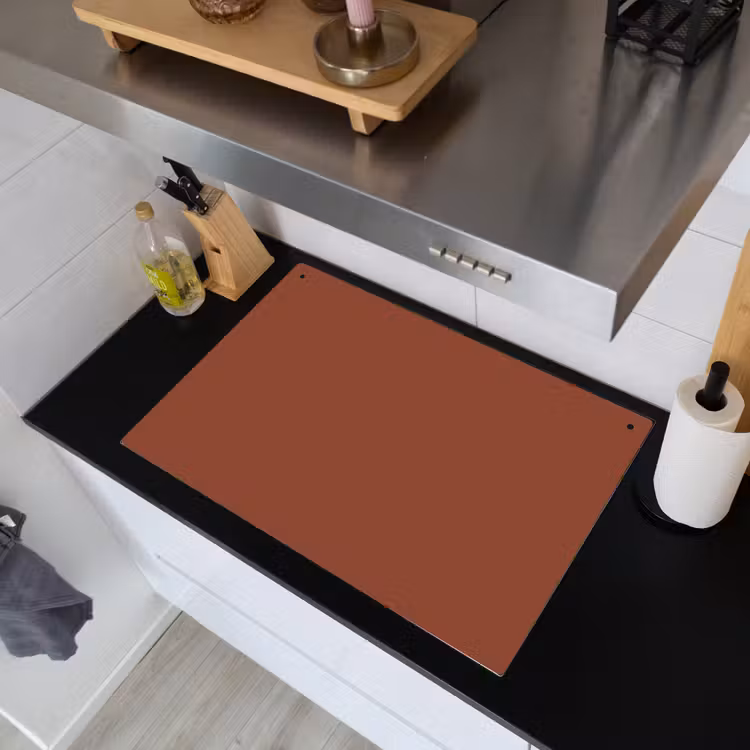 Burnt - Mahogany - Terracotta Inductie beschemer met haakjes klein 777 -sfeer1