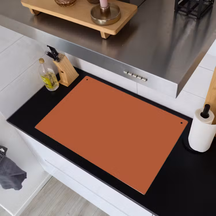 Burnt - Sienna - Oranje Inductie beschemer met haakjes klein 777 -sfeer1