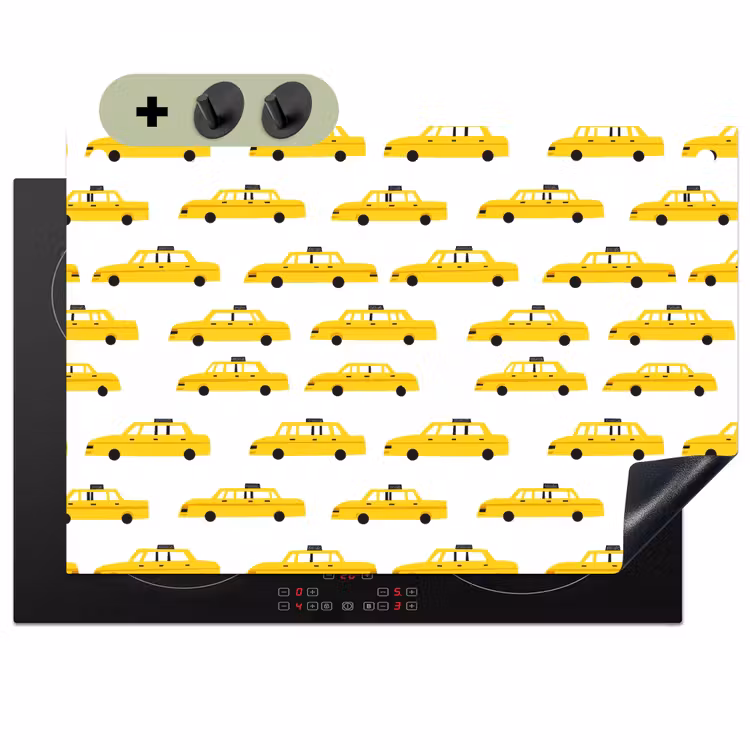 Taxi - Iconisch - Geel Inductie beschemer met haakjes klein 777 -3d