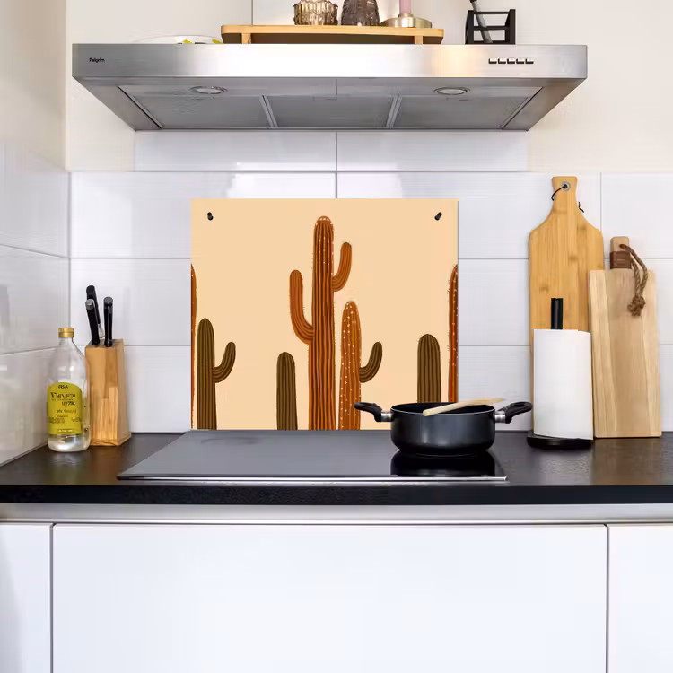 Cactus - Woestijn - Zand - Bruin Inductie beschemer met haakjes middel -sfeer2