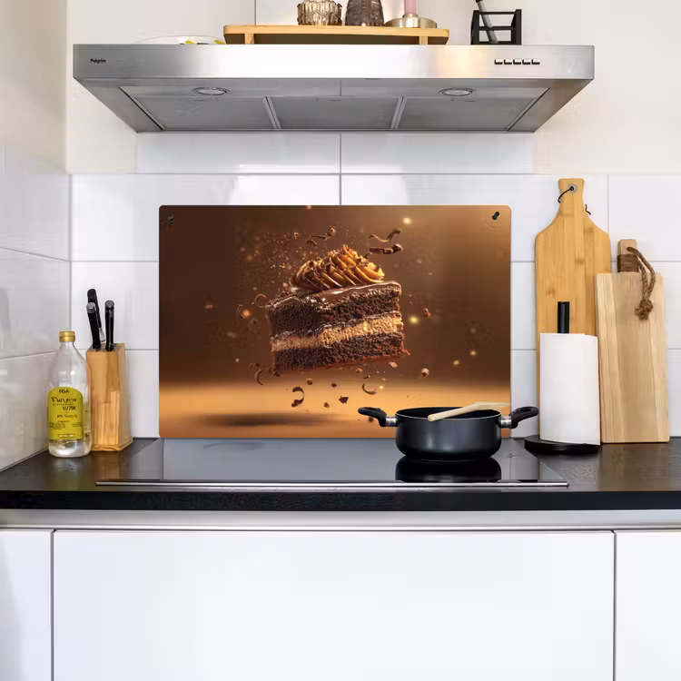 Taart - Chocolade - Eten - Brownie Inductie beschemer met haakjes klein -sfeer2