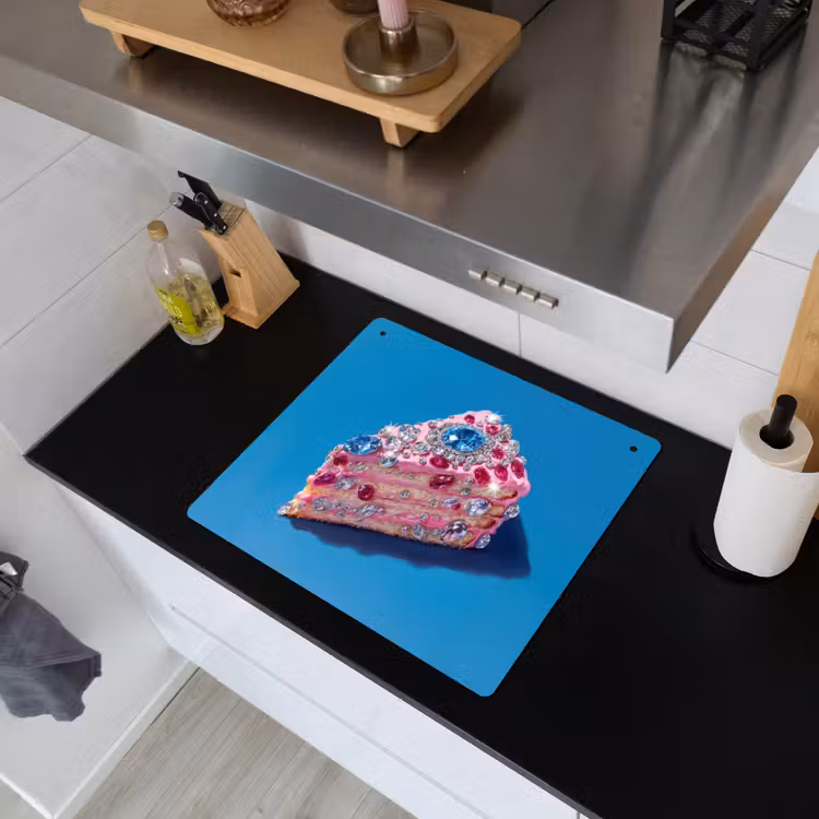 Taart - Edelstenen - Glitters - Roze Inductie beschemer met haakjes middel -sfeer1