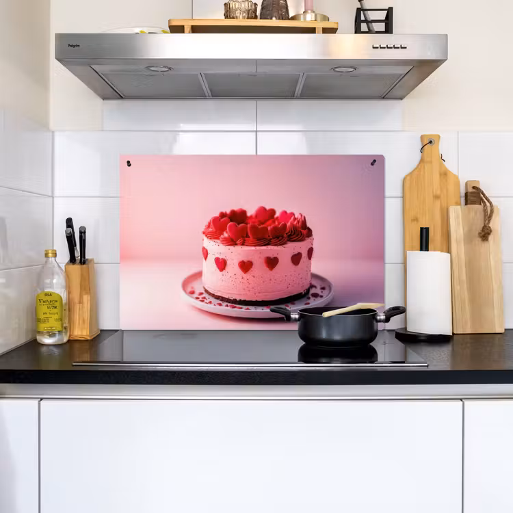 Taart - Hart - Roze Inductie beschemer met haakjes klein -sfeer2