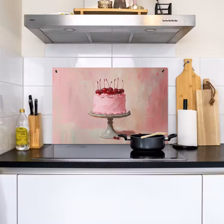 Taart - Pink - Cherry Inductie beschemer met haakjes klein -sfeer2