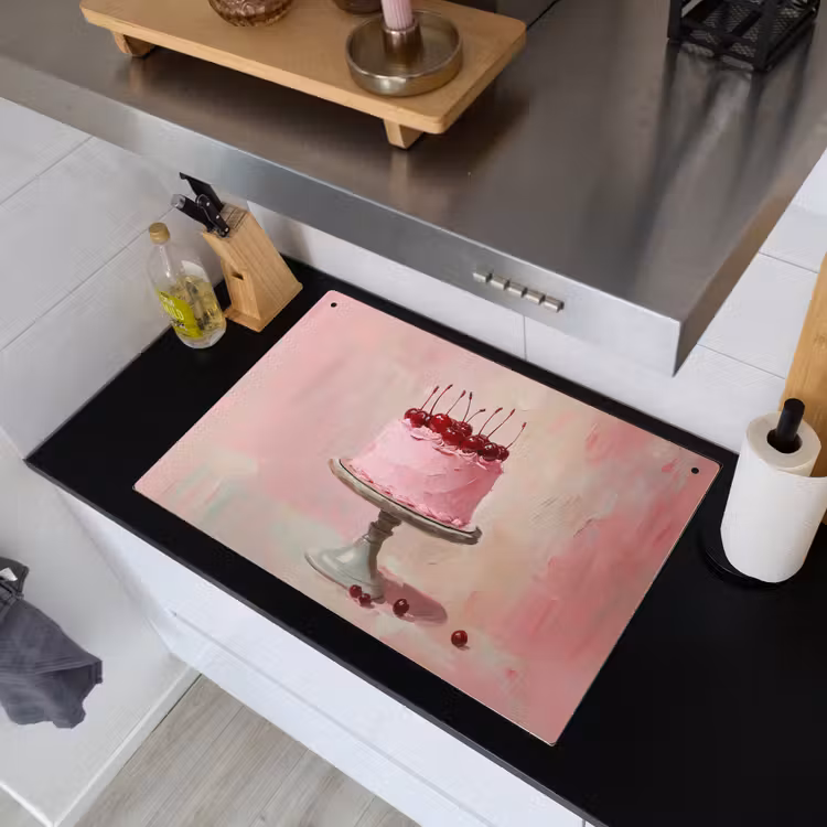 Taart - Pink - Cherry Inductie beschemer met haakjes klein -sfeer1