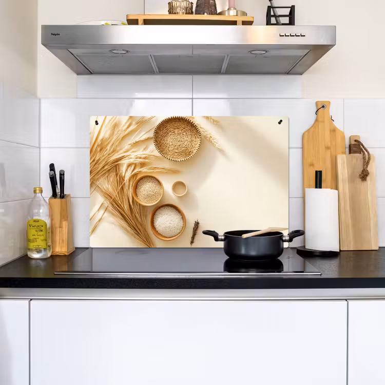 Granen - Hout - Kom - Beige Inductie beschemer met haakjes klein -sfeer2