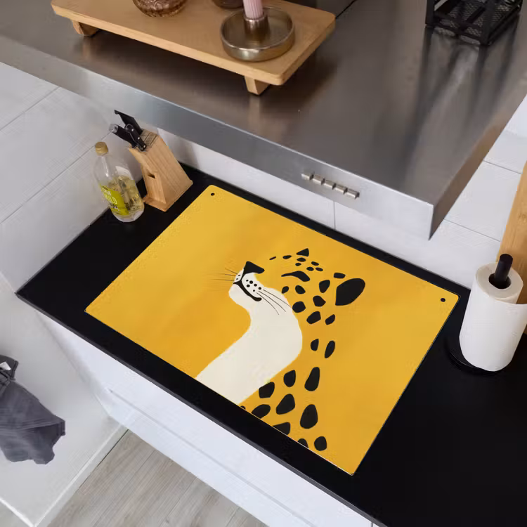 Cheetah - Illustratie - Geel Inductie beschemer met haakjes klein -sfeer1