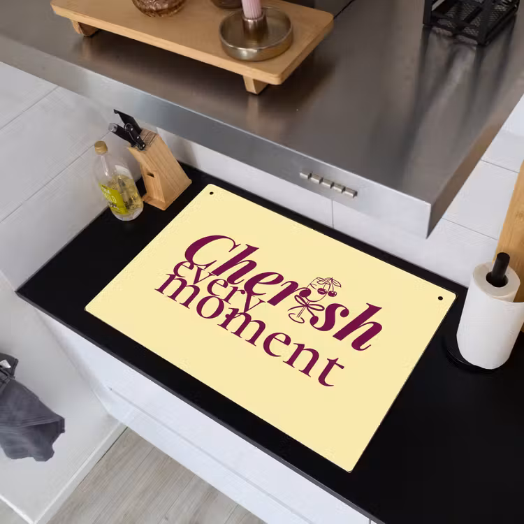 Cherish every moment - Cocktailglas - Geel Inductie beschemer met haakjes klein -sfeer1